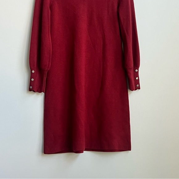 Talbots Pure Soft Merino Wool V-Neck Puff Sleeve Autumn Sweater Dress SP Scallop - Picture 13 of 13